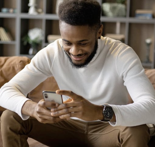 Man texting on a phone